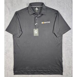 FootJoy Golf Polo Mens Large Black New Battle Motors Stretch Pique 26620